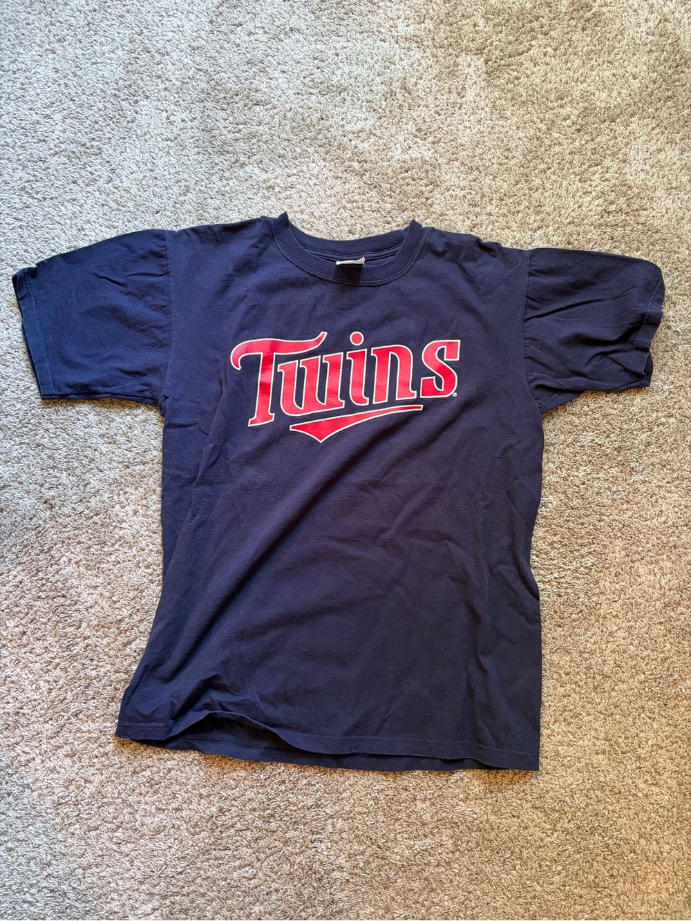 Twins Graphic Tee - Navy with Red Logo